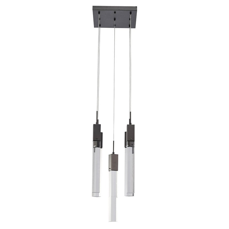 Flushed Chrome/Black Frame Chandelier