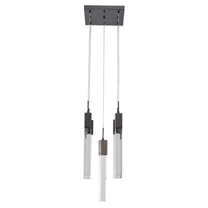 Flushed Chrome/Black Frame Chandelier