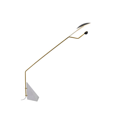 Black Aluminum LED Floor Lamp With A White Marble Base