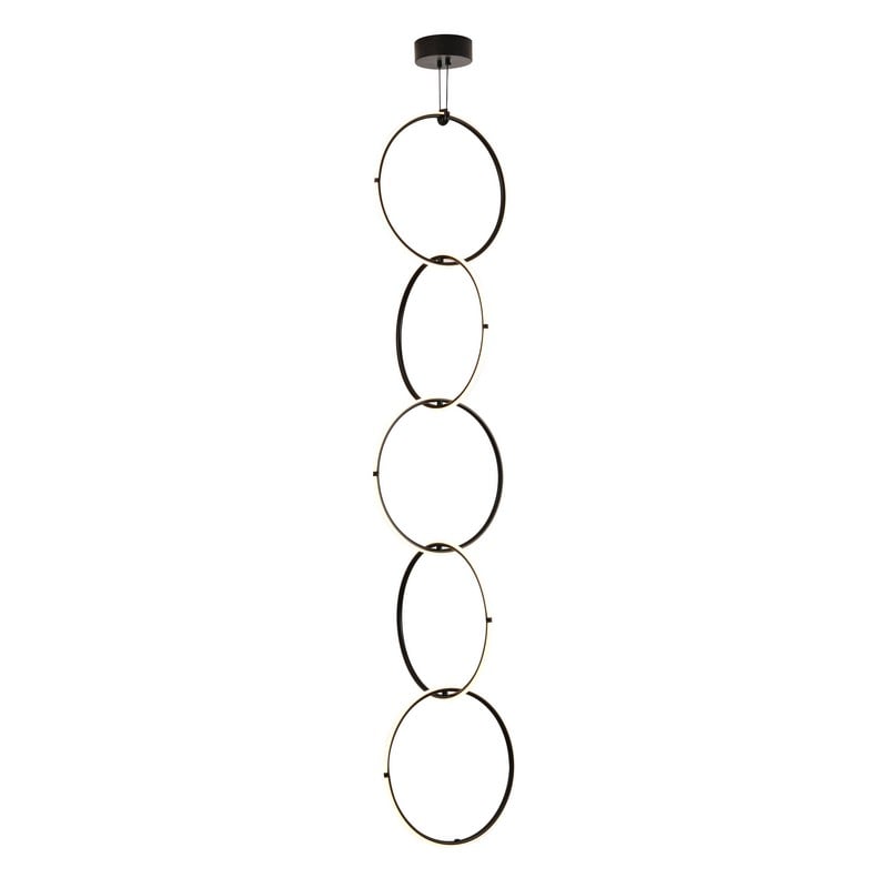 Black 5-Ring LED Chandelier