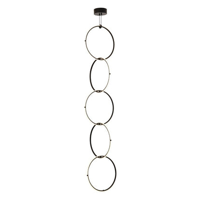 Black 5-Ring LED Chandelier