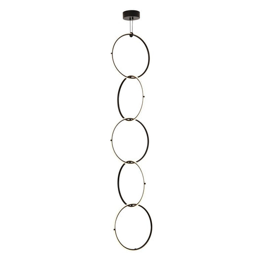 Black 5-Ring LED Chandelier