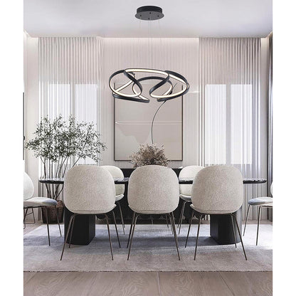 Aluminium Clustered LED Chandelier with White Acrylic Diffuser