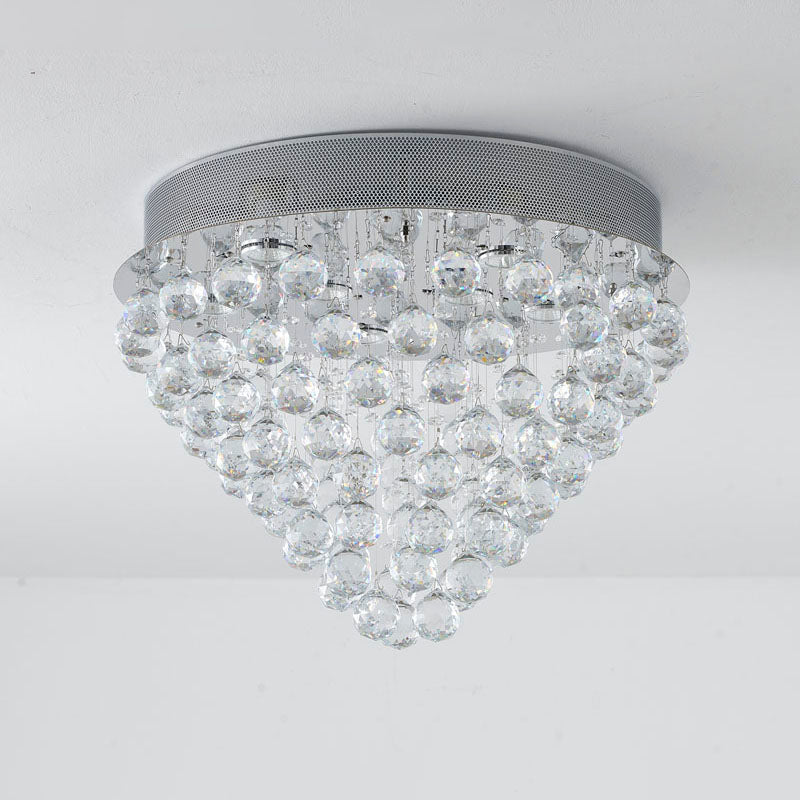 Clear Crystal Semi Flush Mount