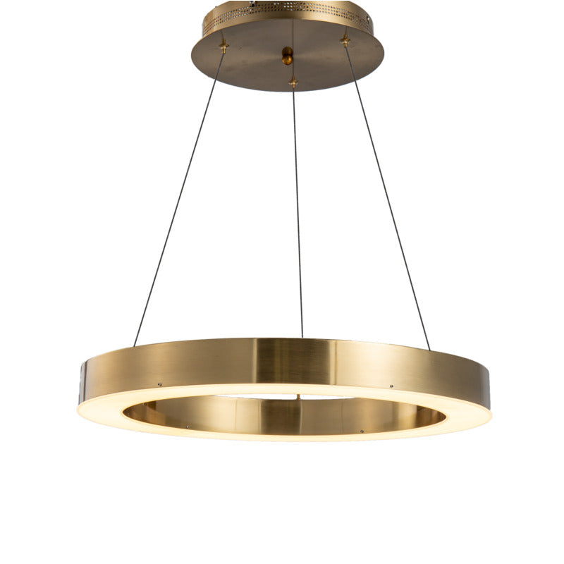 1-Light Gold LED Chandelier with Acrylic Bottom Lens