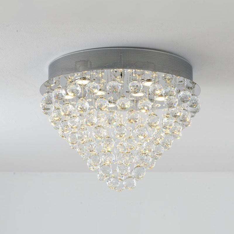 Clear Crystal Semi Flush Mount