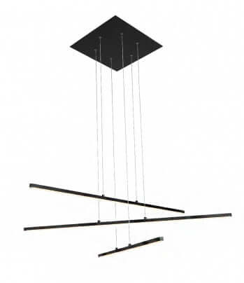 Matte Black LED Chandelier with Remote Color Control