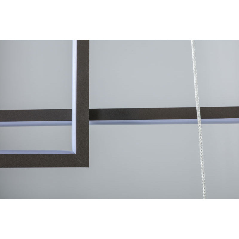 Modern Satin Coffee Linear LED Chandelier – Slim Rectangular Pendant Light Fixture