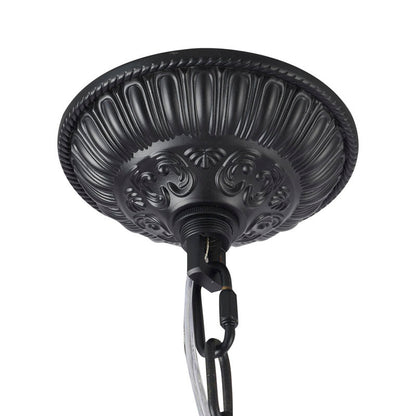 Satin Black 10-Light Crystal Chandelier