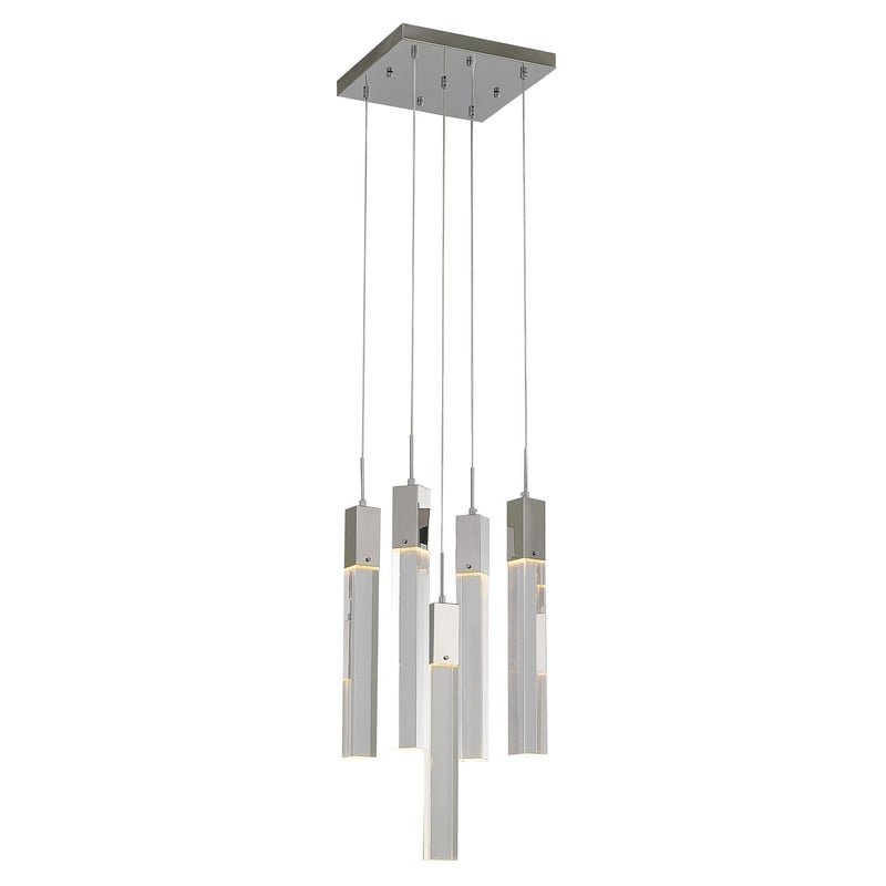 Flushed Chrome/Black Frame Chandelier