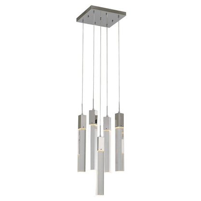 Flushed Chrome/Black Frame Chandelier