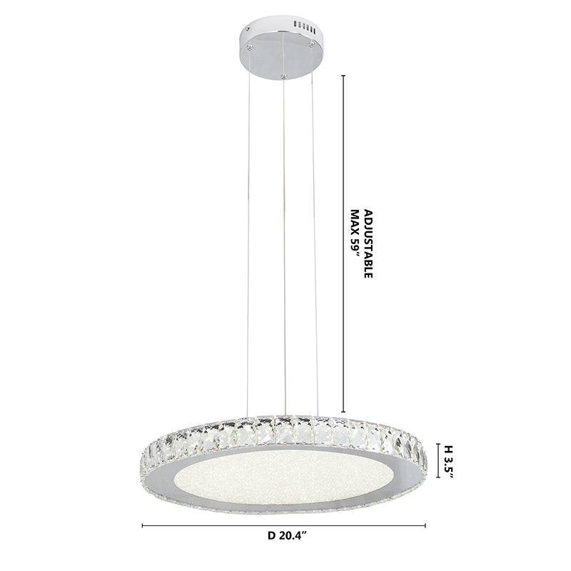 Round Clear Crystal LED Chandelier