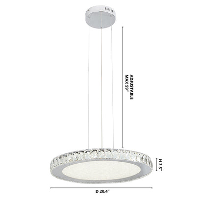 Round Clear Crystal LED Chandelier