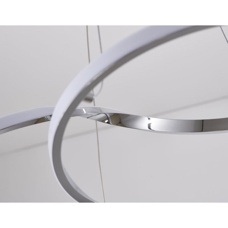 Modern Chrome Twisted LED Chandelier