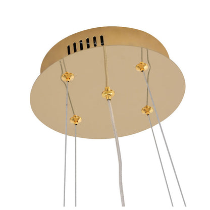 LED Chandelier With A Clear Acrylic Beaded Diffuser