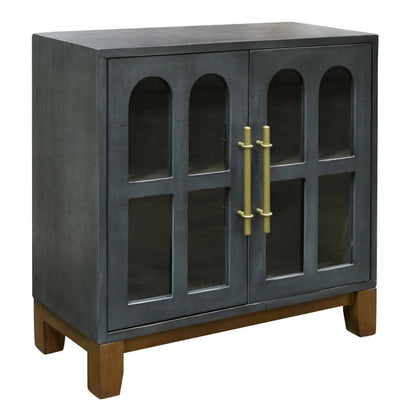 Americana Blue Arch 2 Door Accent Cabinet