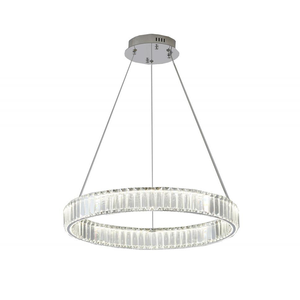 Clear Crystal Halo Chandelier With Chrome/Gold Hardware