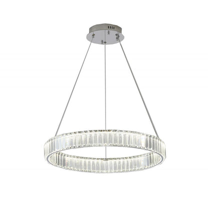 Clear Crystal Halo Chandelier With Chrome/Gold Hardware