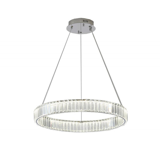 Clear Crystal Halo Chandelier With Chrome/Gold Hardware