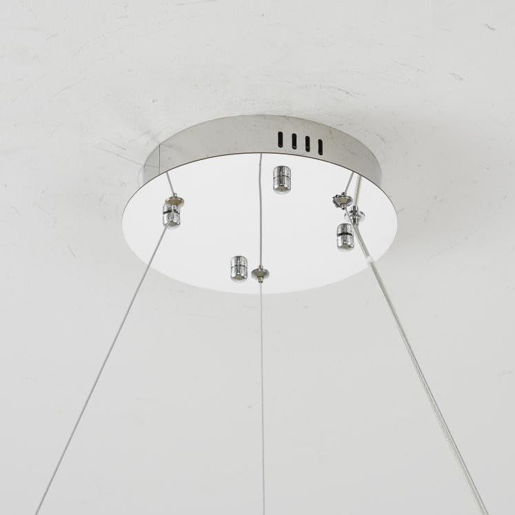 Clear Crystal Halo Chandelier With Chrome/Gold Hardware