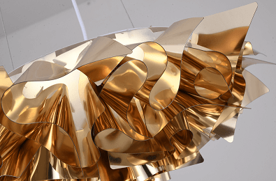 Shiny Gold Acrylic LED Chandelier