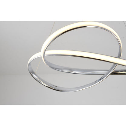 Black LED Chandelier – Modern Aluminum Ring Pendant Light