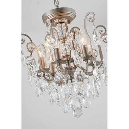 Clear Hanging Crystals with Metal Frame Chandelier