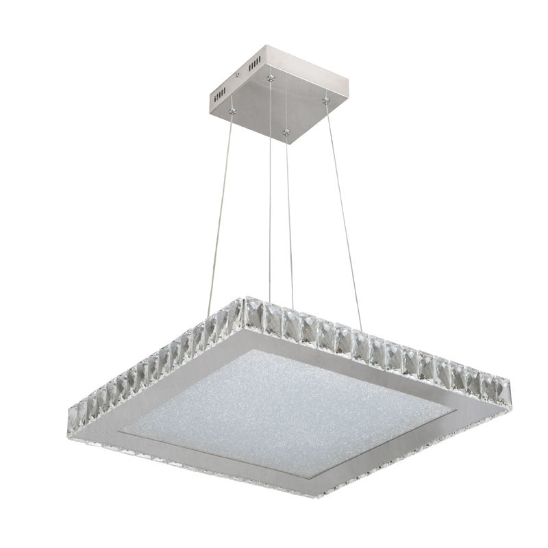 Square Clear Crystal LED Chandelier