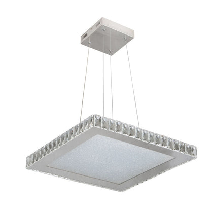 Square Clear Crystal LED Chandelier