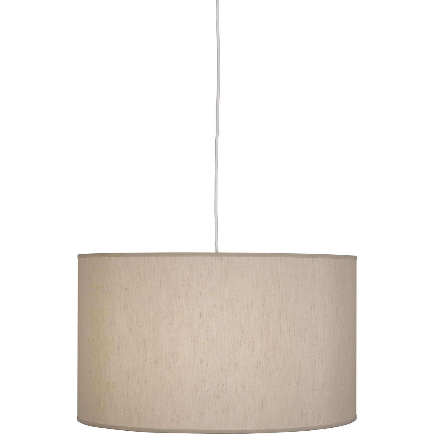 Elena Large Pendant – Painted White with Bone Dupioni Fabric Shade