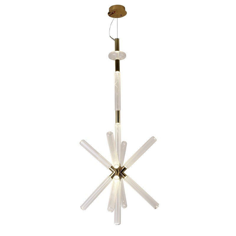 Gold Sputnik LED Chandelier with Clear Glass Globes