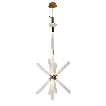 Gold Sputnik LED Chandelier with Clear Glass Globes