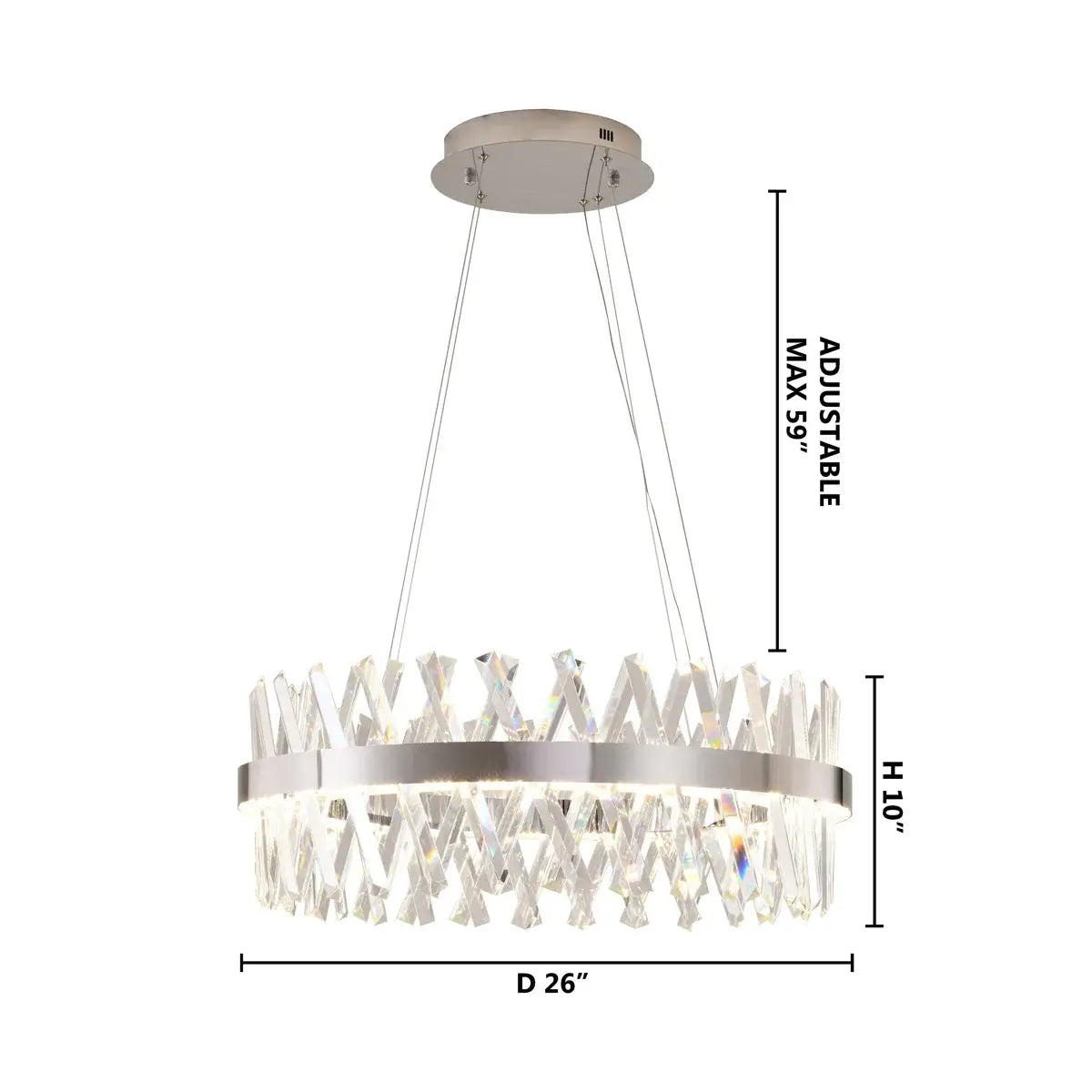 Modern Gold LED Chandelier with Integrated LED & Crystals
by Bethel International
