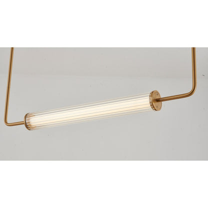 Modern Brass Cylinder Shade LED Chandelier