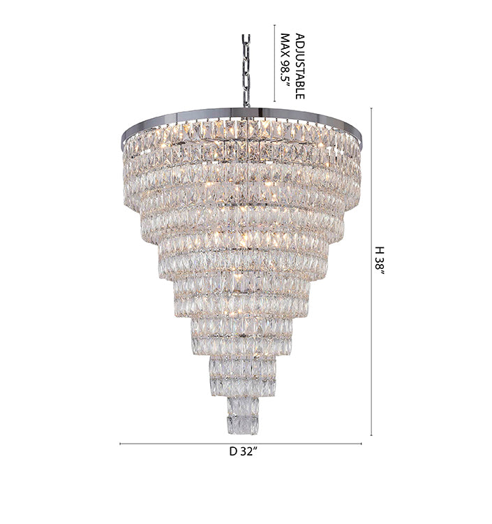 Seven-Tier Chandelier with Crystals