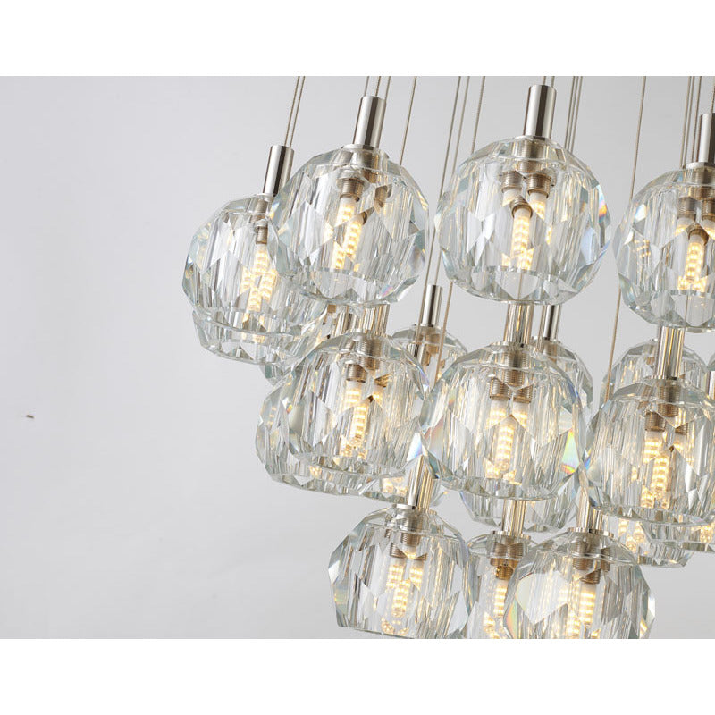 Flushed Chandelier with Clear Crystal Balls