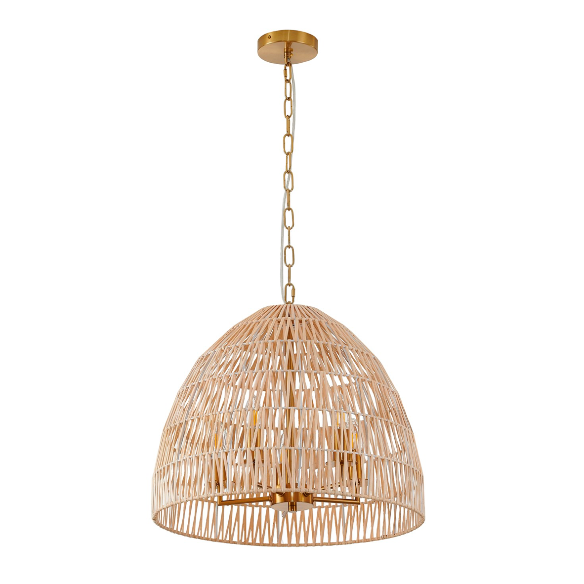 Natural Wood Vine Basket Chandelier