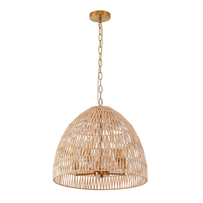 Natural Wood Vine Basket Chandelier