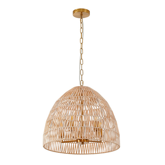 Natural Wood Vine Basket Chandelier