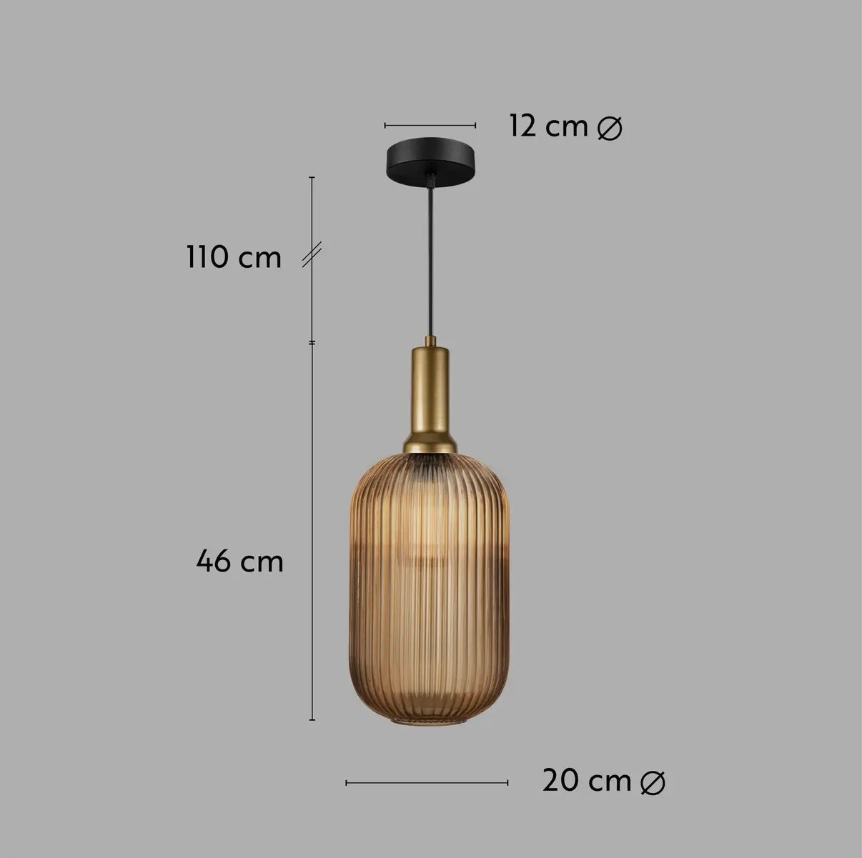 White Ribbed Glass Pendant