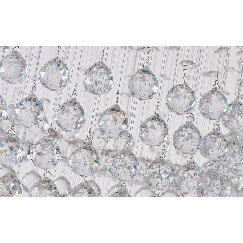 Crystal Ball Chandelier With A LED Clear Crystal Ring
