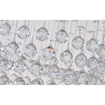 Crystal Ball Chandelier With A LED Clear Crystal Ring