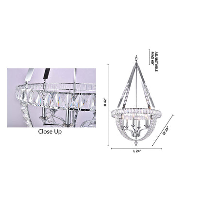 Silver/Matte Black Basket Chandelier