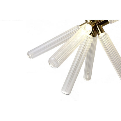 Gold Sputnik LED Chandelier with Clear Glass Globes