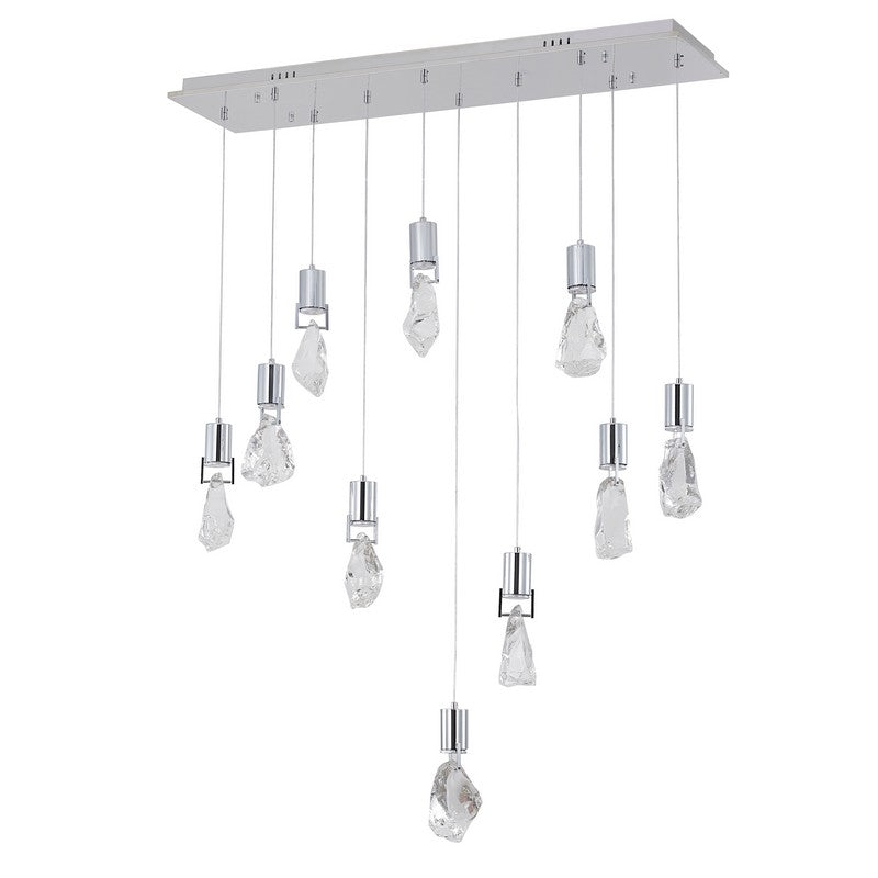 Island Light with Clear Crystal Stone Pendants