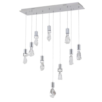 Island Light with Clear Crystal Stone Pendants