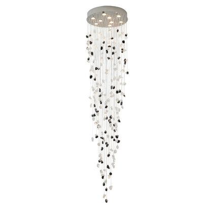 Flushed Chrome with Clear & Smoke Glass Hanging Stones
