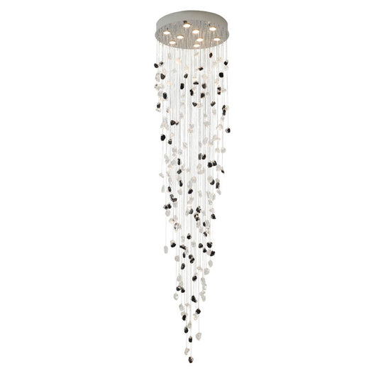 Flushed Chrome with Clear & Smoke Glass Hanging Stones