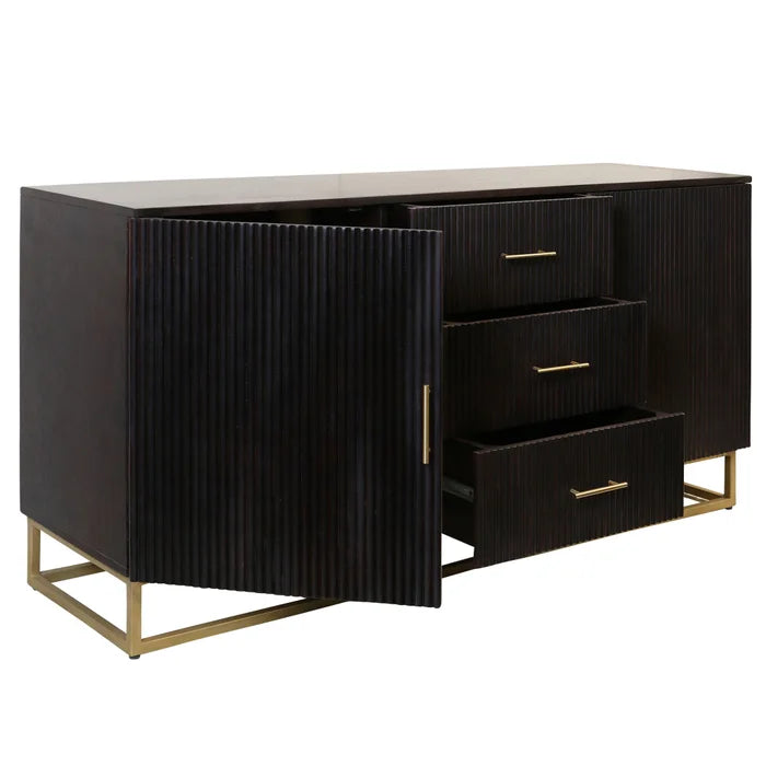 Ebony Stain and Gold Sideboard in Solid Mango Mood