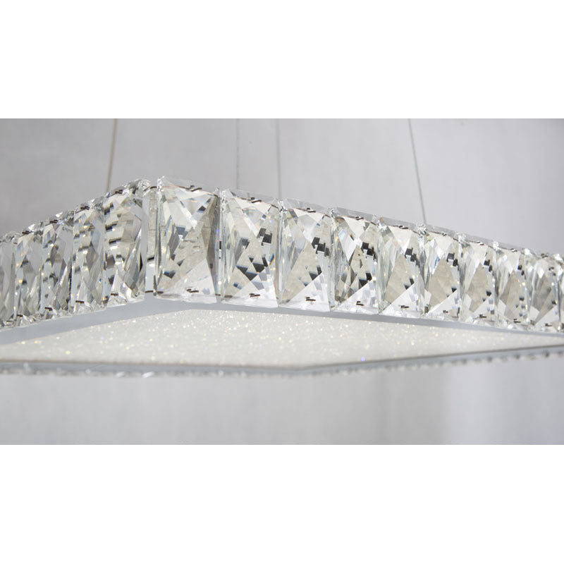 Square Clear Crystal LED Chandelier